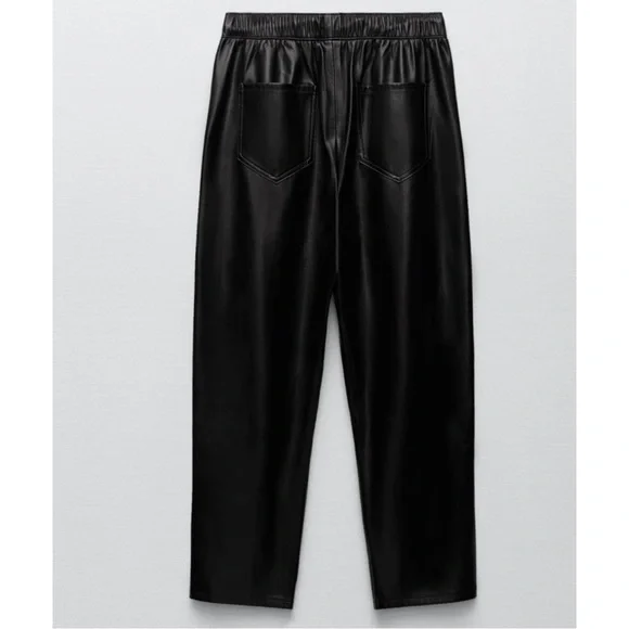 Zara Faux Leather The Weekend Pants in Black Size Medium - Picture 4 of 9
